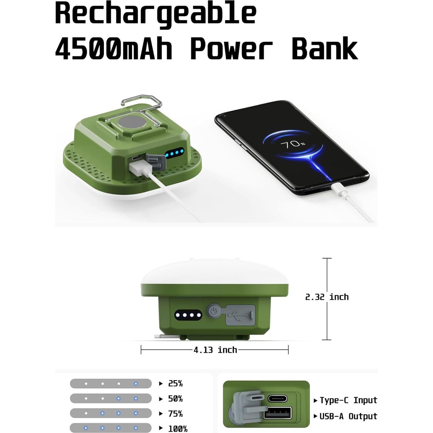 Luces de Camping LED Moslighting 800LM Recargables IP54