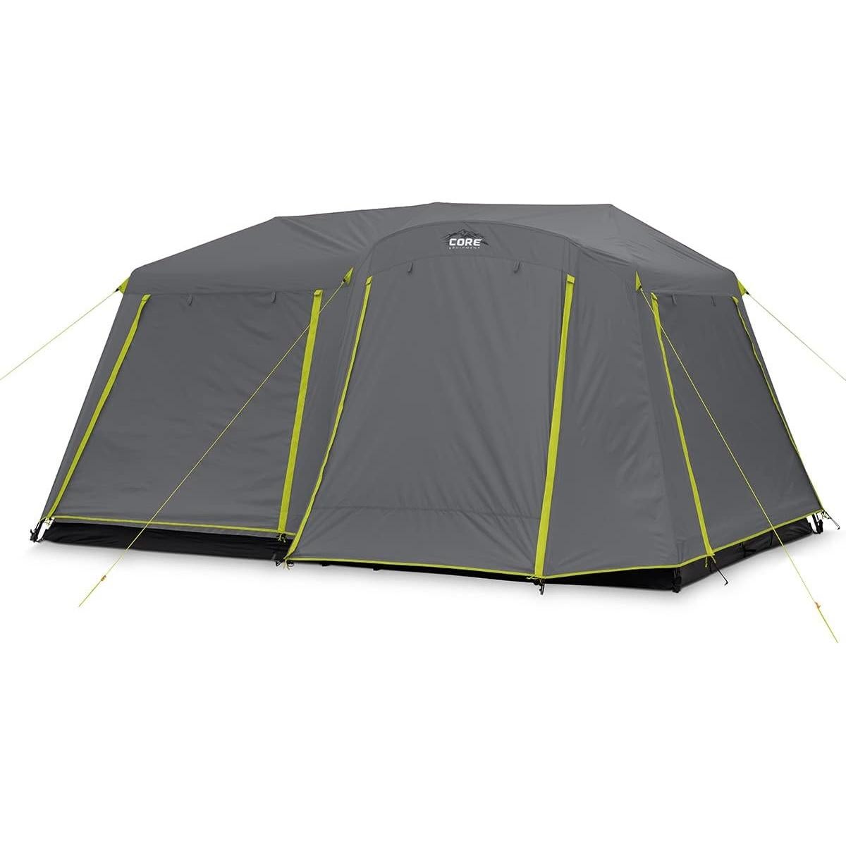 CORE 9 Person Instant Cabin Tent with Full Rainfly with Footprint and Tent Kit