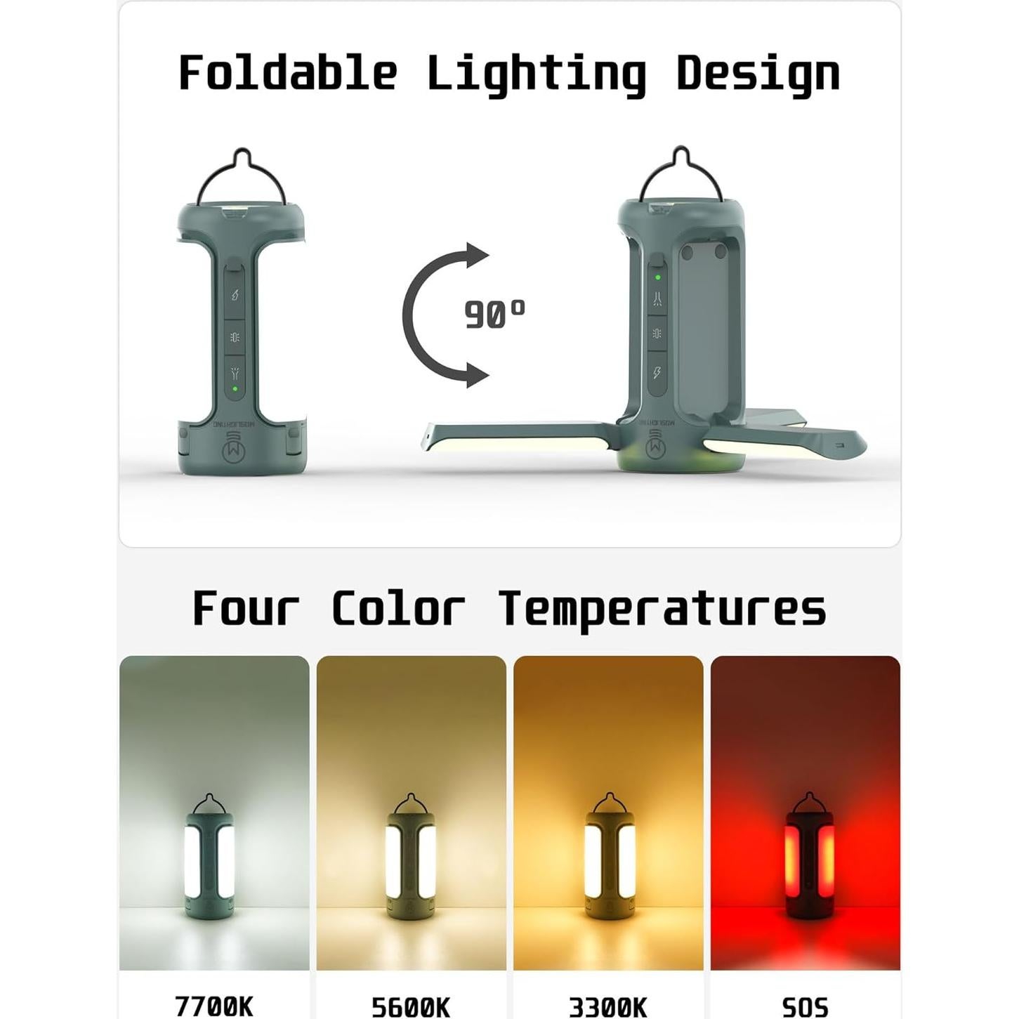 Linterna de Camping Plegable Moslighting 10000mAh 750LM IP54