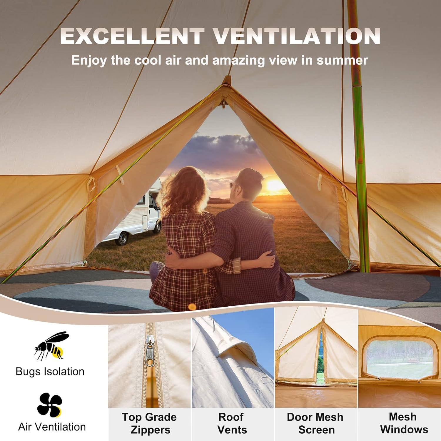 Tienda Yurt Happybuy 3m Algodón Impermeable 4 Estaciones