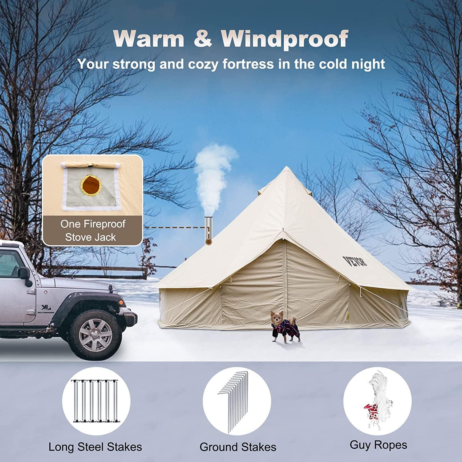 Tienda Yurt Happybuy 3m Algodón Impermeable 4 Estaciones