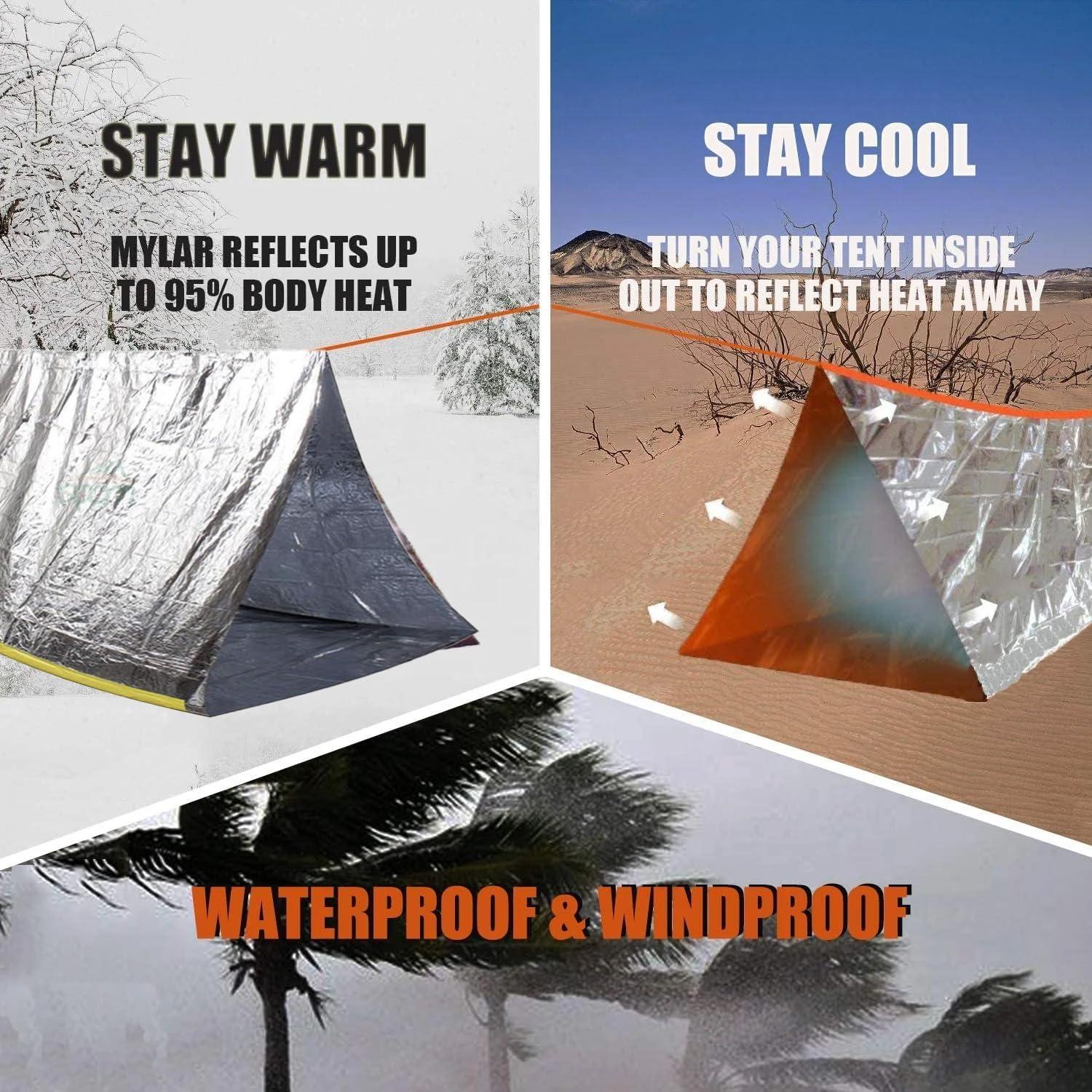 Tienda de Supervivencia Genérica Naranja para 2 Personas