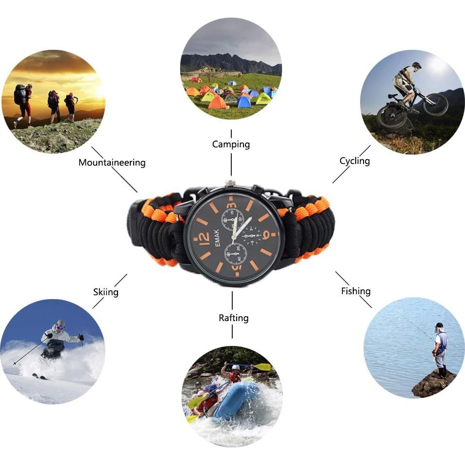 Pulsera de Supervivencia MansWill con Reloj y Herramientas