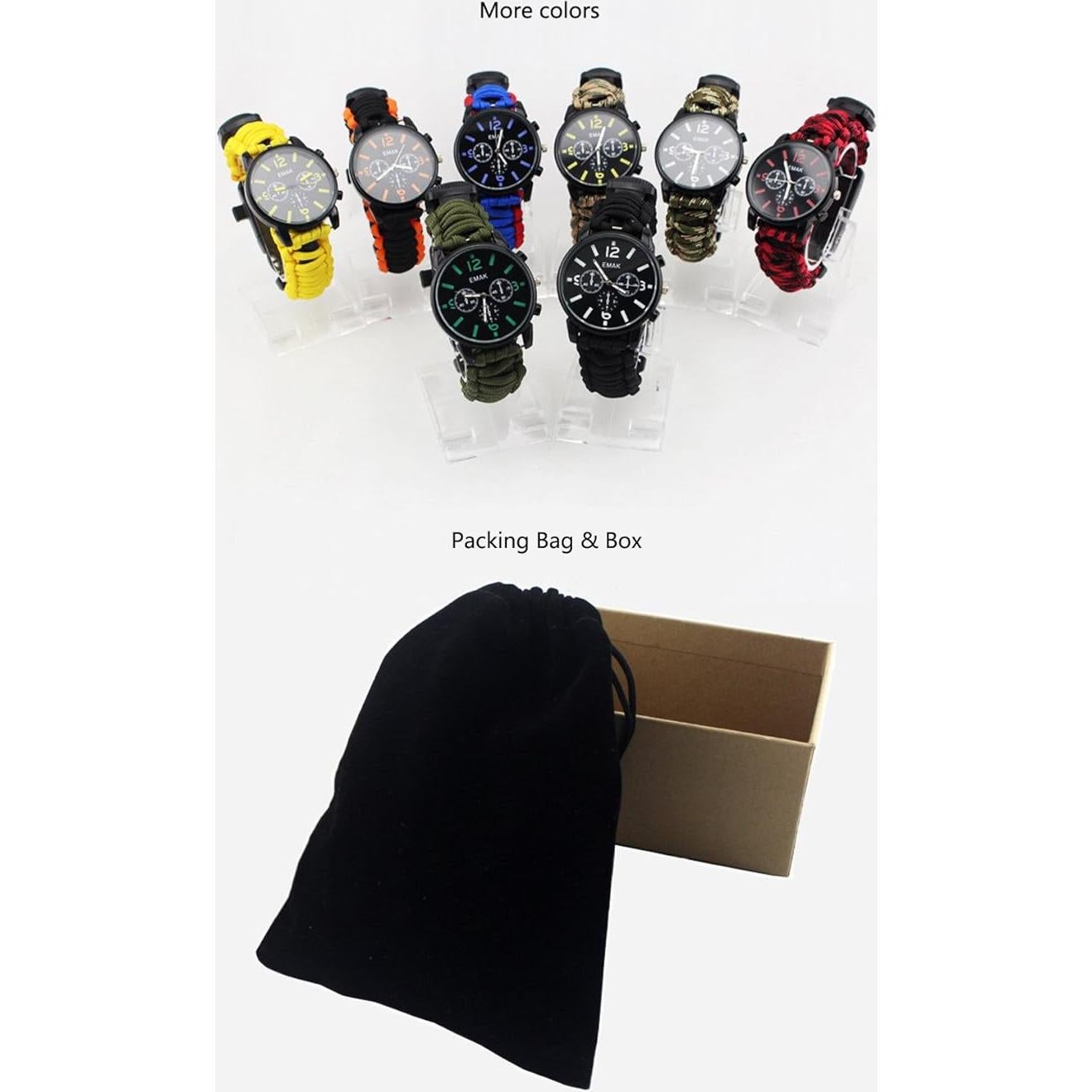 Pulsera de Supervivencia MansWill con Reloj y Herramientas