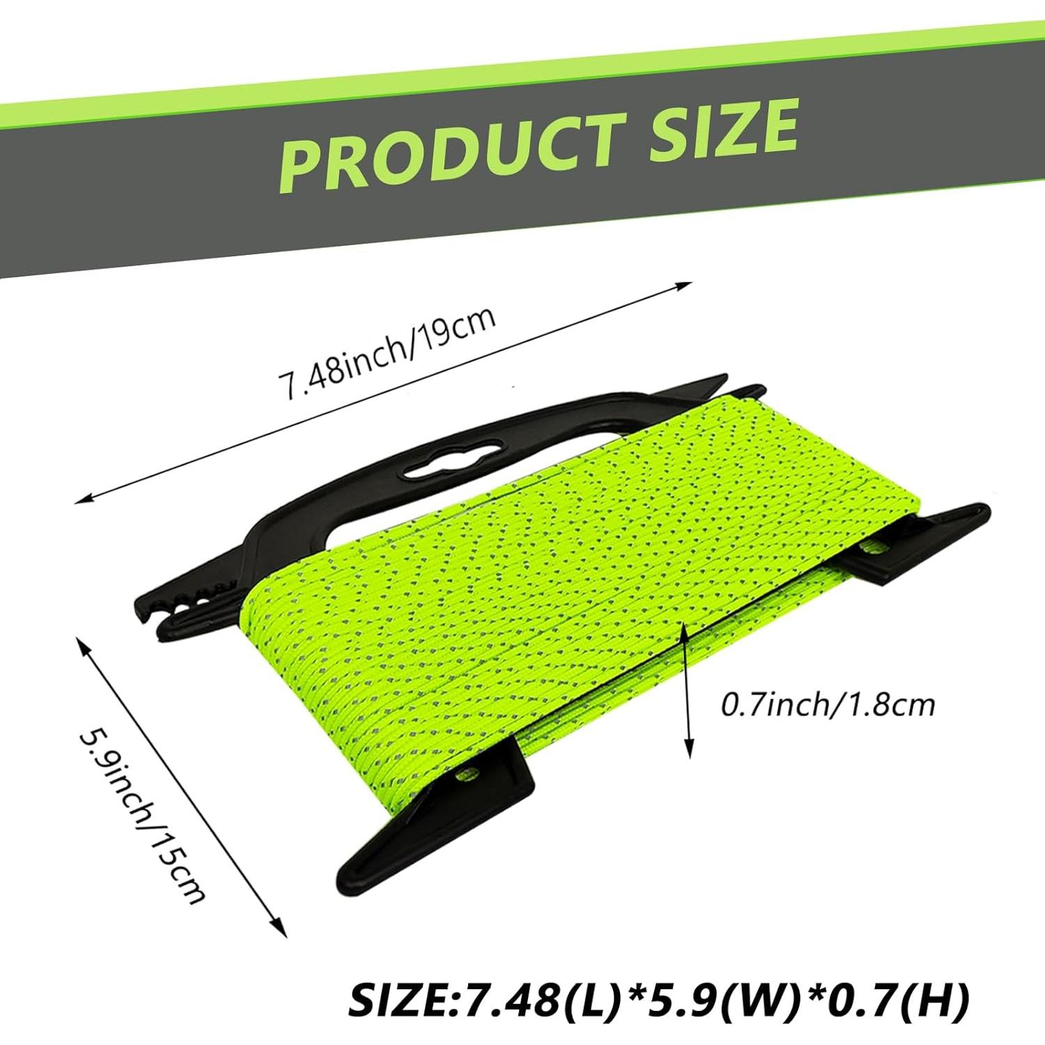 2mm Reflective Guyline Camping Paracord, 65 Feet 240lb Ultralight Thin Cord Rope for Tarp Rain Fly Tent Camping (Green)