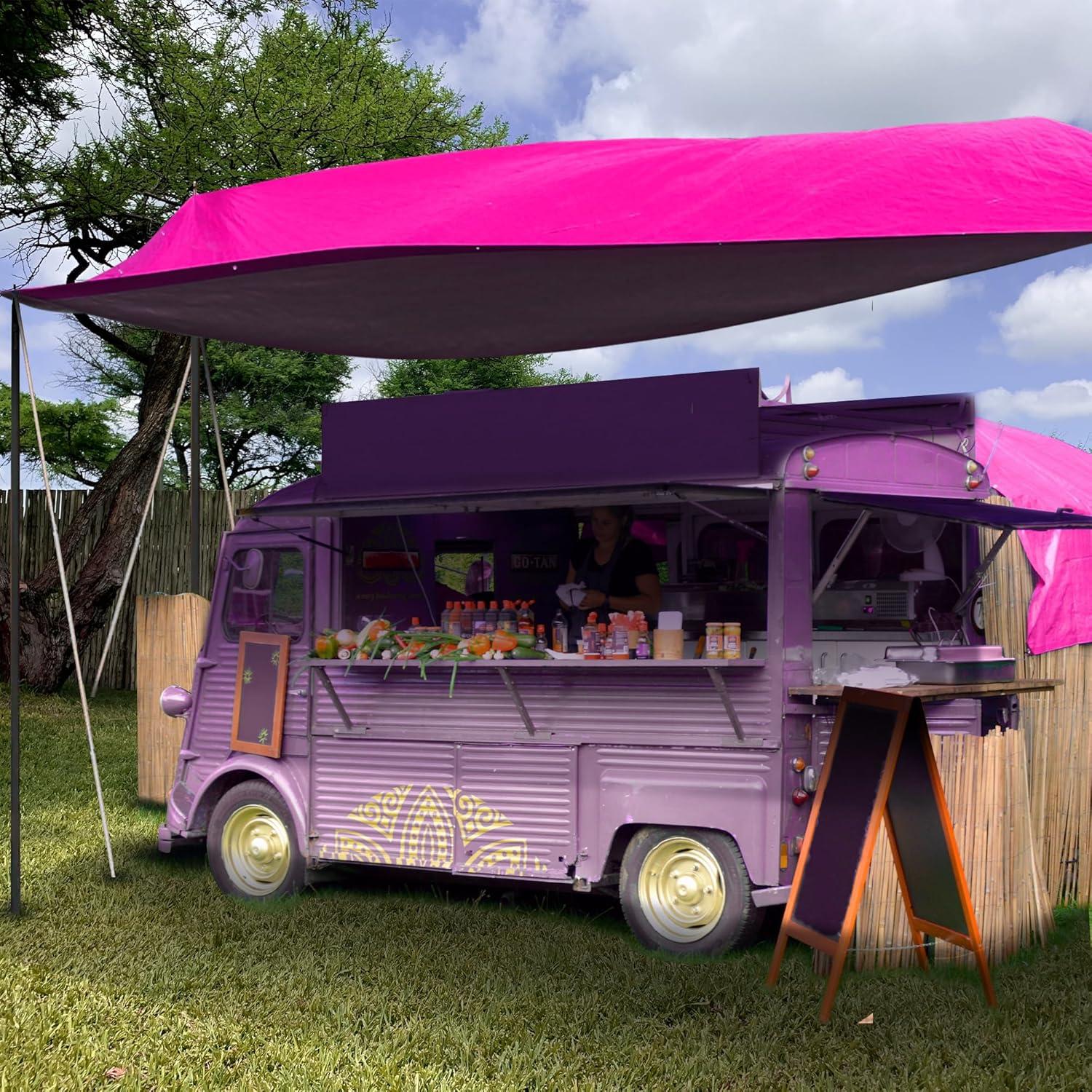 STARPYNG-12 Mil Pink/Silver 15x15 Feet Tarp-Heavy Duty Poly Tarp-Cover,Waterproof, UV Resistant, Weather Resistant, Cover Cars, Boats, Courtyards,Camping