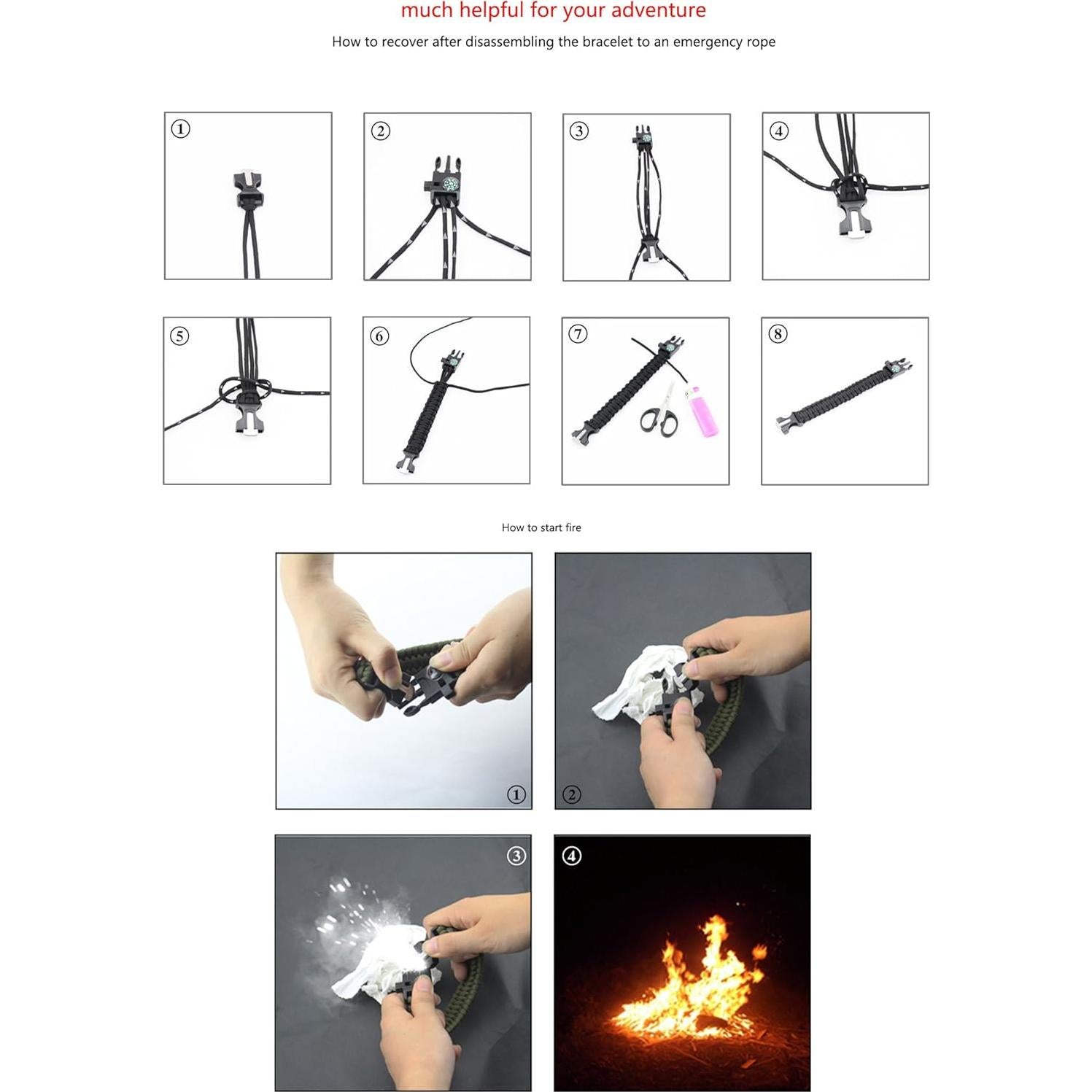 Pulsera de Supervivencia MansWill 5 en 1 Paracord Verde Militar