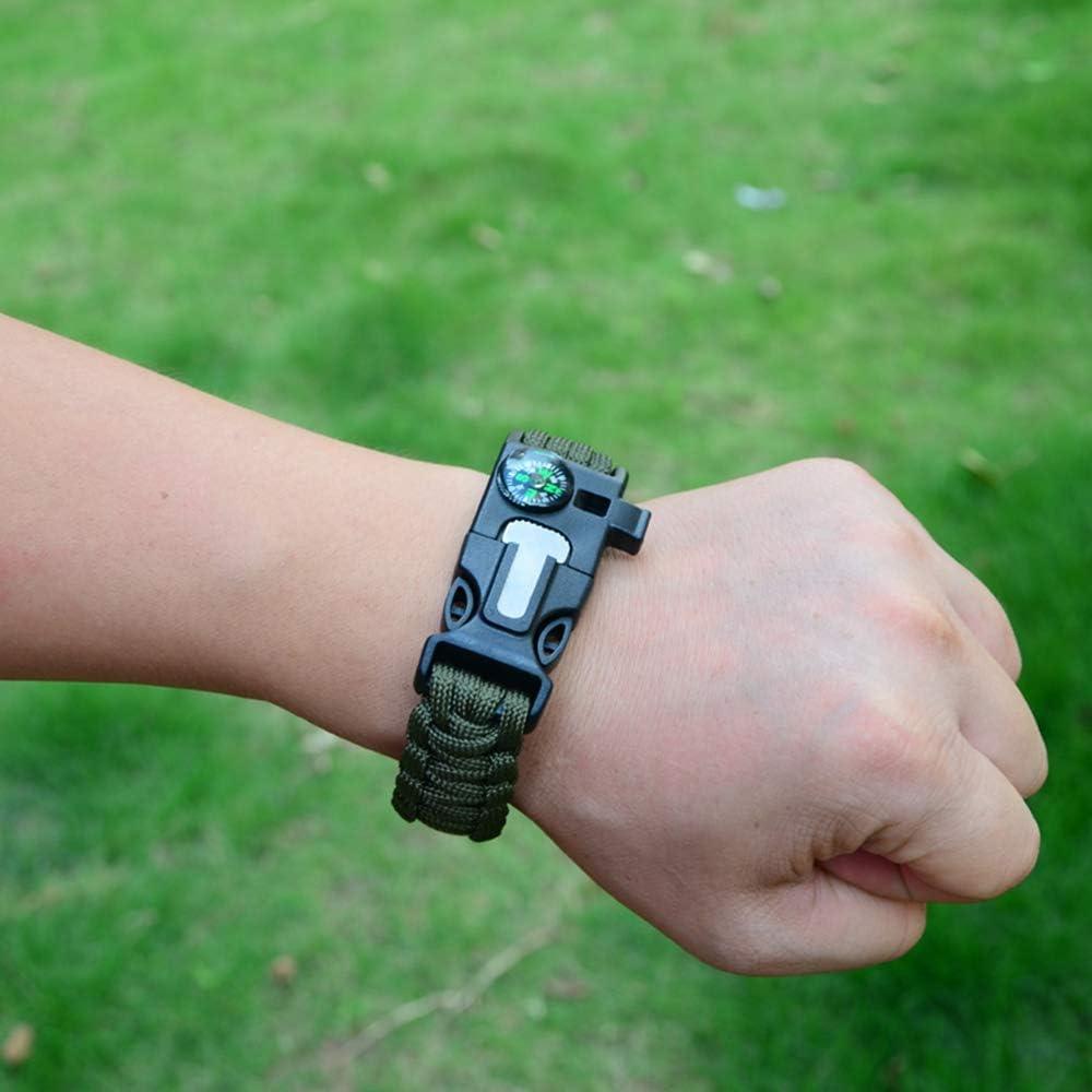 Pulsera de Supervivencia MansWill 5 en 1 Paracord Verde Militar