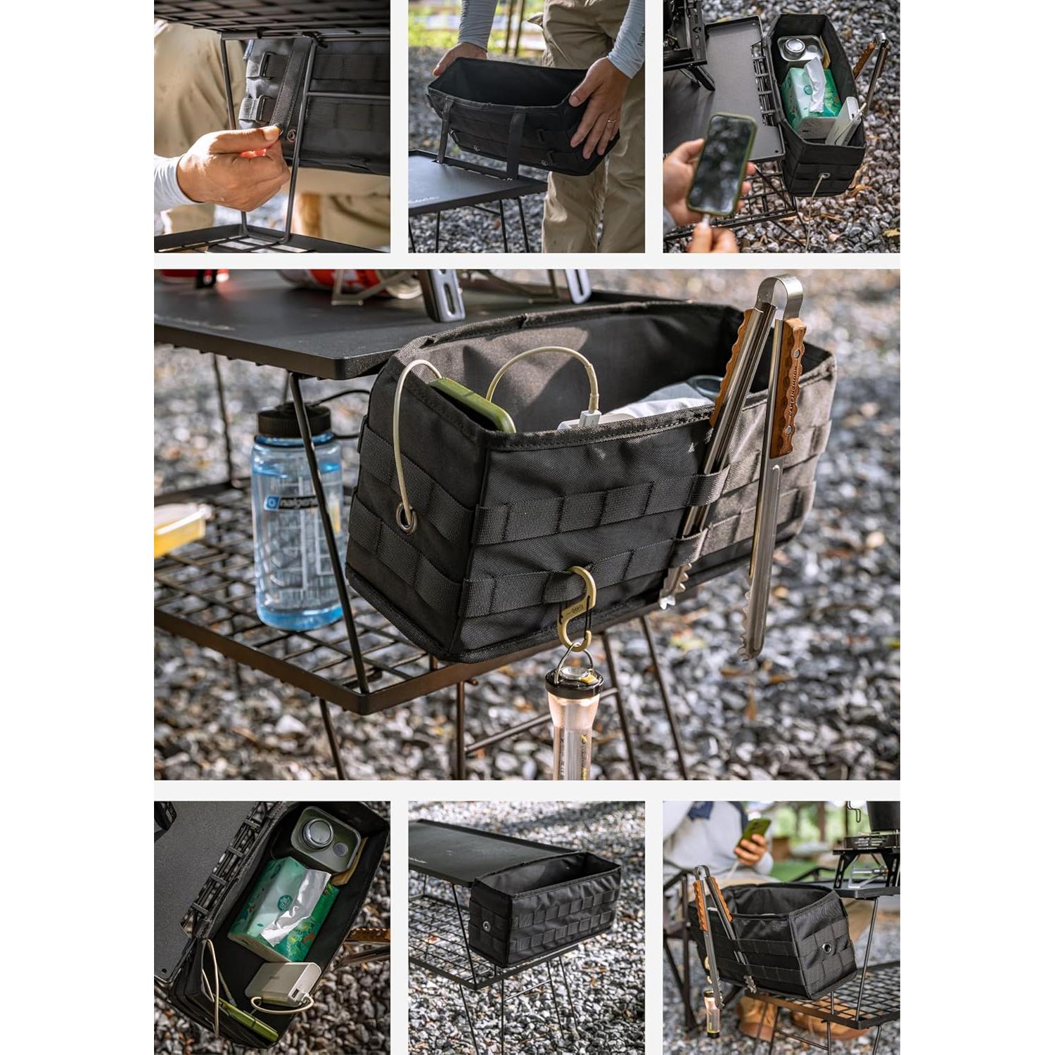 Bolsa de Almacenamiento Lateral Camping Moon Negra 13x35x16cm