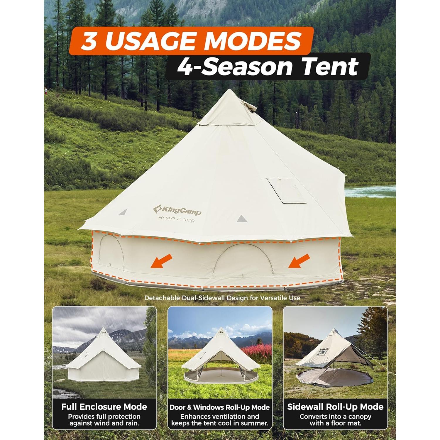 Tienda Campana KingCamp 4 Estaciones 6 Personas Impermeable