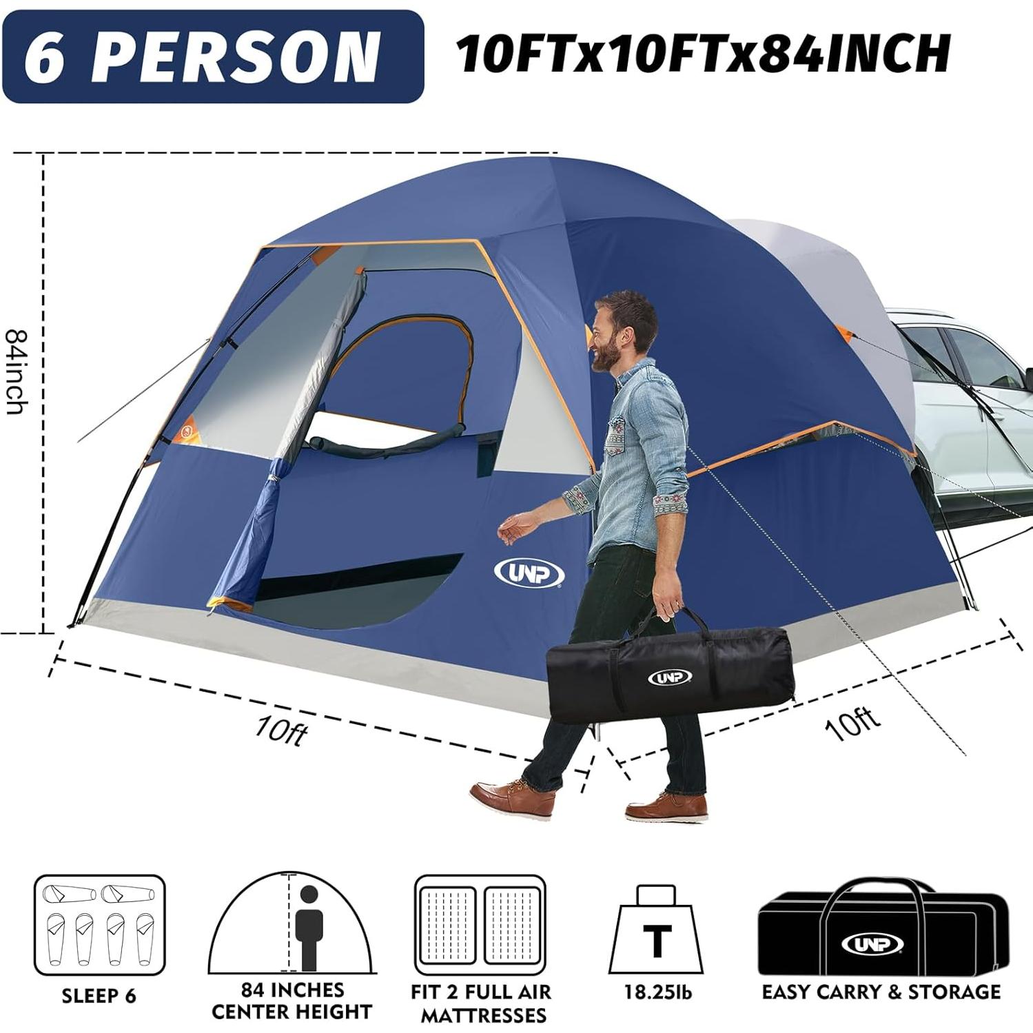 Tienda de Camping SUV UNP para 6 Personas 3.05m x 2.13m