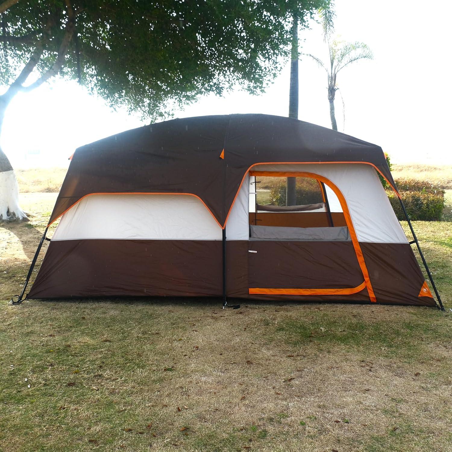 Carpa KTT Extra Grande para 12 Personas, Impermeable, 2 Habitaciones