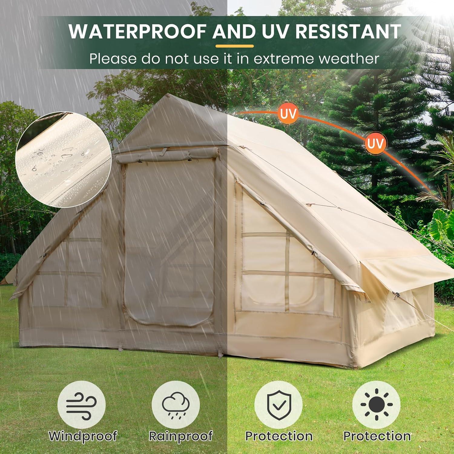 Tienda Inflable HUUHRIN 2-6 Personas 300D Oxford Impermeable