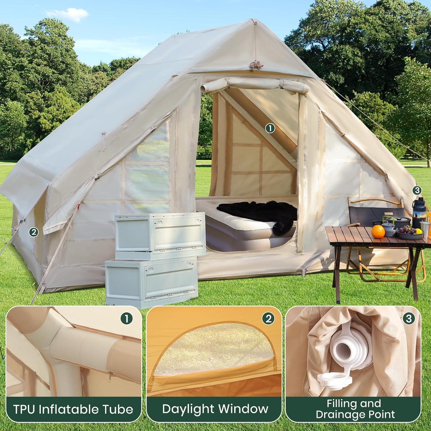 Tienda Inflable HUUHRIN 2-6 Personas 300D Oxford Impermeable