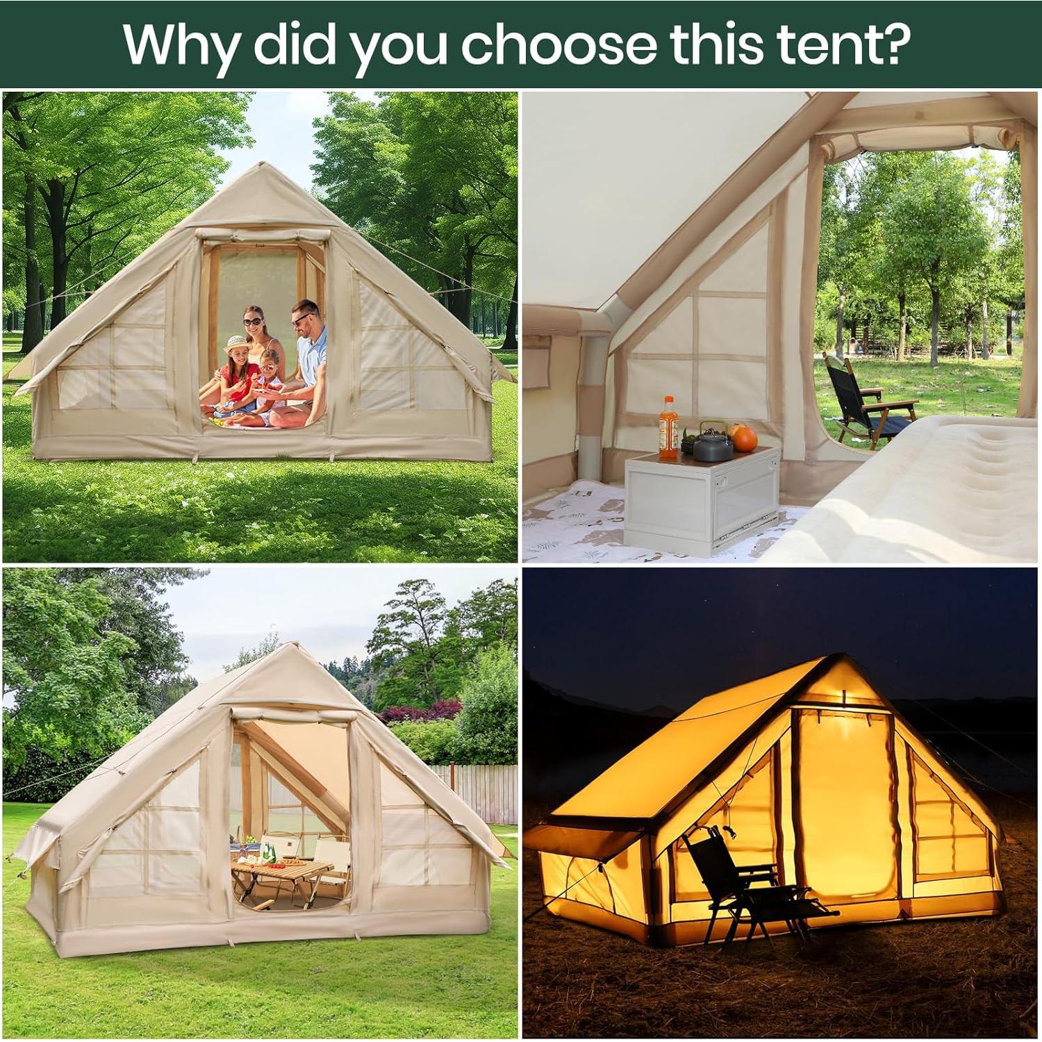 Tienda Inflable HUUHRIN 2-6 Personas 300D Oxford Impermeable