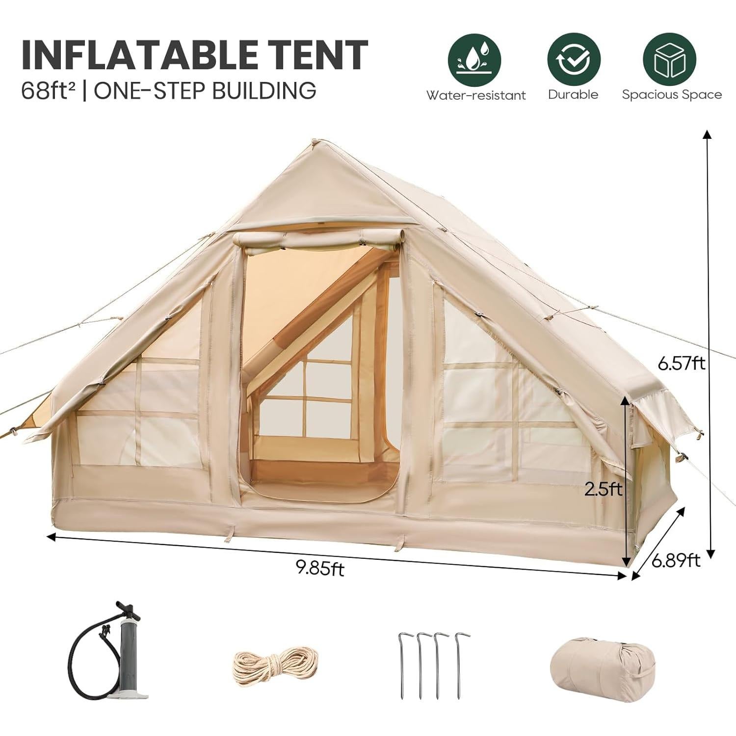 Tienda Inflable HUUHRIN 2-6 Personas 300D Oxford Impermeable