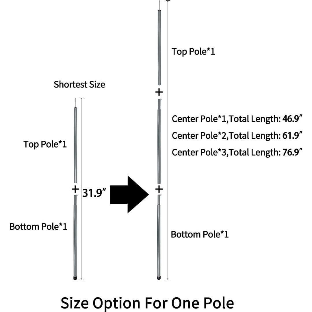Postes de Carpa Ajustables Sutekus 2pc Acero 190.5 cm