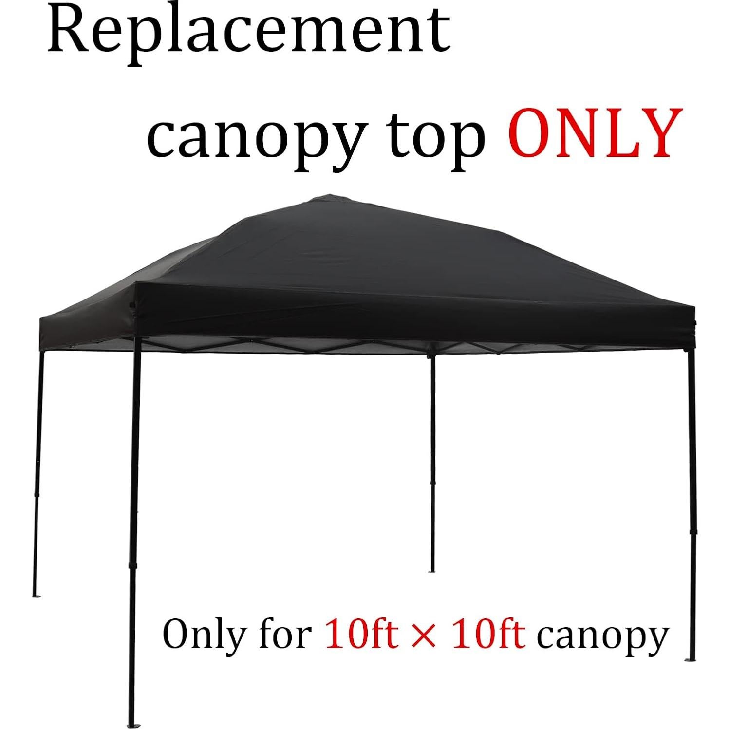 Cubierta de repuesto para toldo Senmortar 3m x 3m Negra