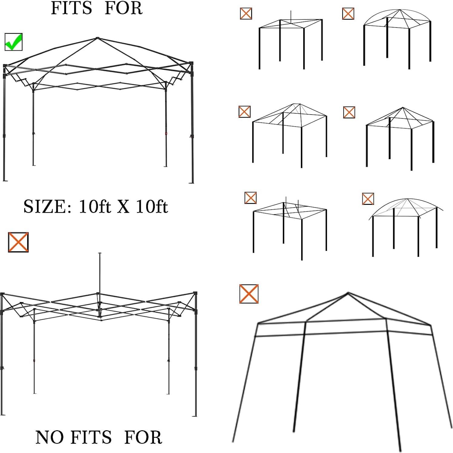 Cubierta de repuesto para toldo Senmortar 3m x 3m Negra