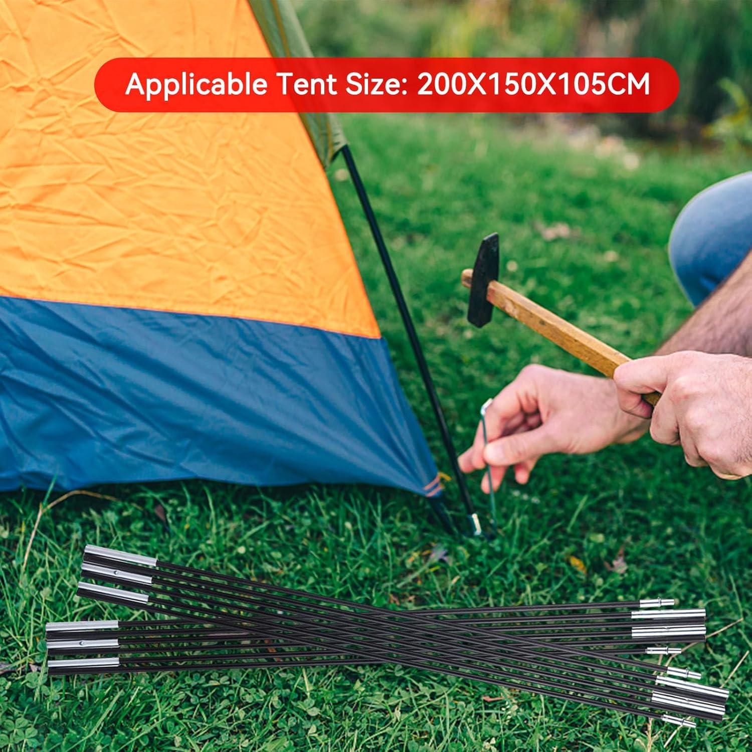 Postes de Tienda de Camping Cyrank 2 PCS Fibra de Vidrio 335 cm