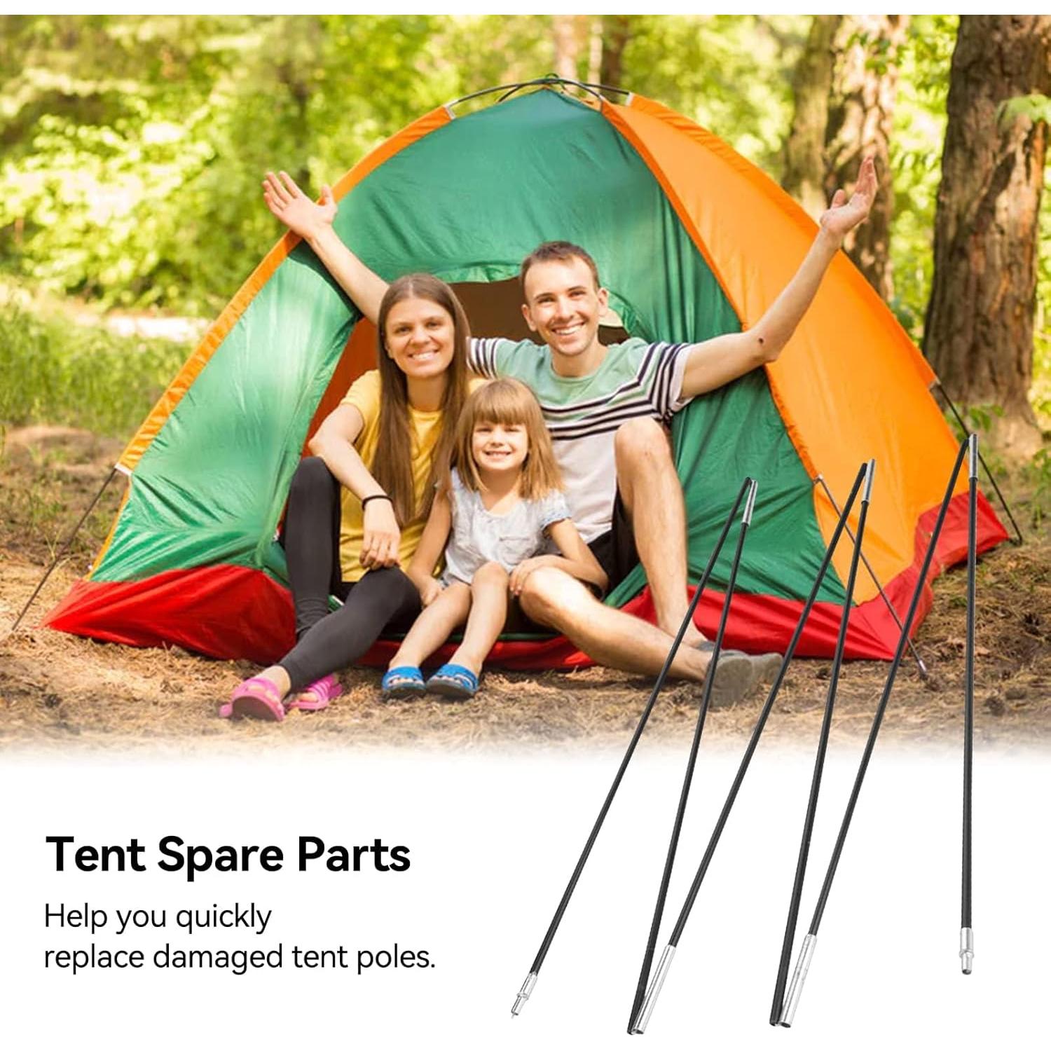 Postes de Tienda de Camping Cyrank 2 PCS Fibra de Vidrio 335 cm