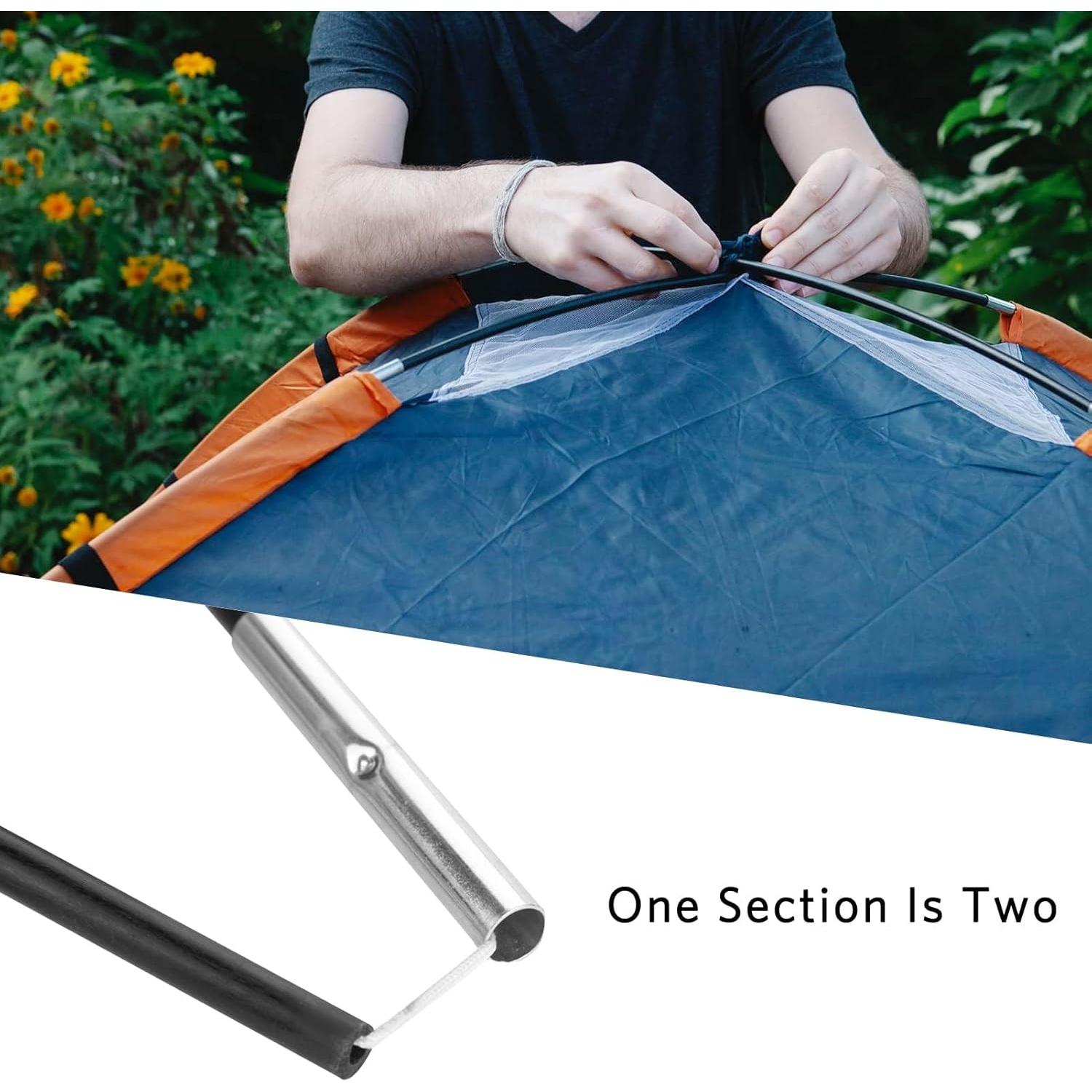 Postes de Tienda de Camping Cyrank 2 PCS Fibra de Vidrio 335 cm