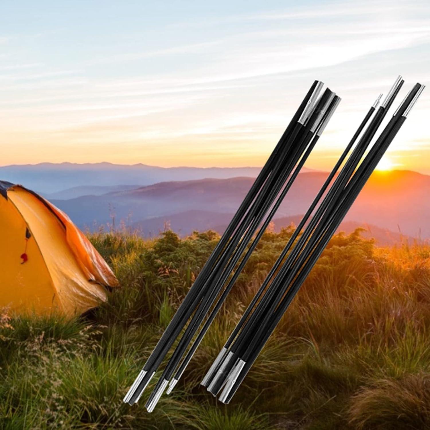 Trail Replacement Parts Trail Tent Replacement Poles Tent Poles Replacement Fiberglass Tent Pole 4.9M Camping Tent Pole Bars Kit for Spare Replacement, 9 Section Tent Support Rods Suitable