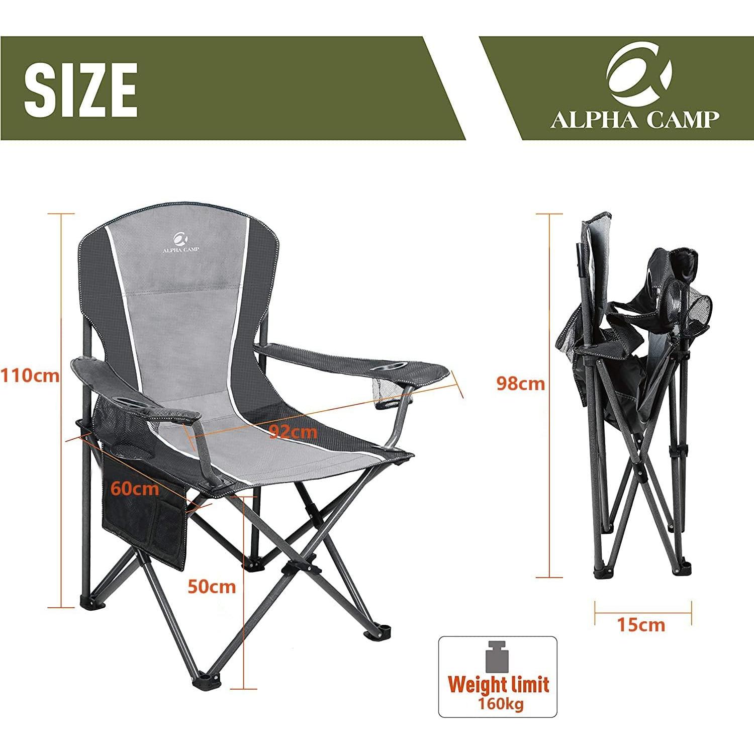 Silla de Camping Plegable Alpha Camp E01CC01010030 350 lbs