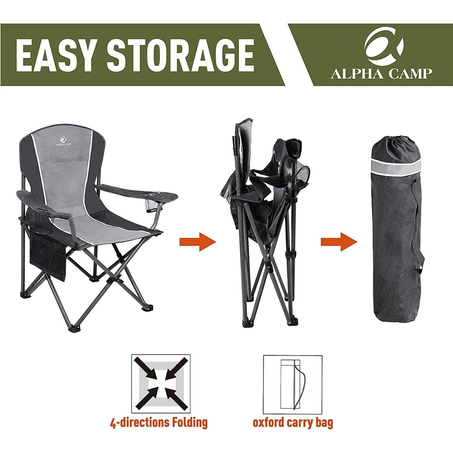 Silla de Camping Plegable Alpha Camp E01CC01010030 350 lbs