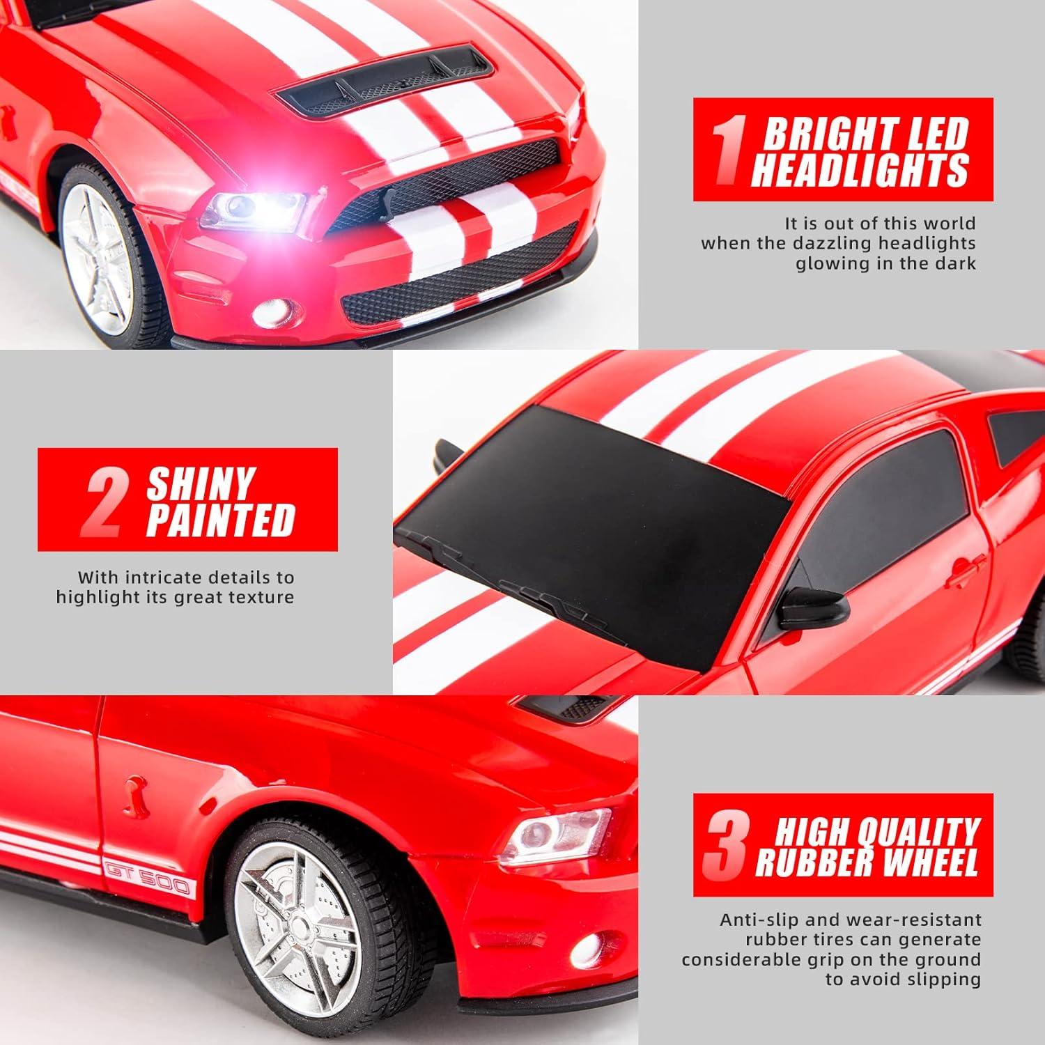 Coche RC BDTCTK Ford Mustang Shelby GT500 1/24 Rojo