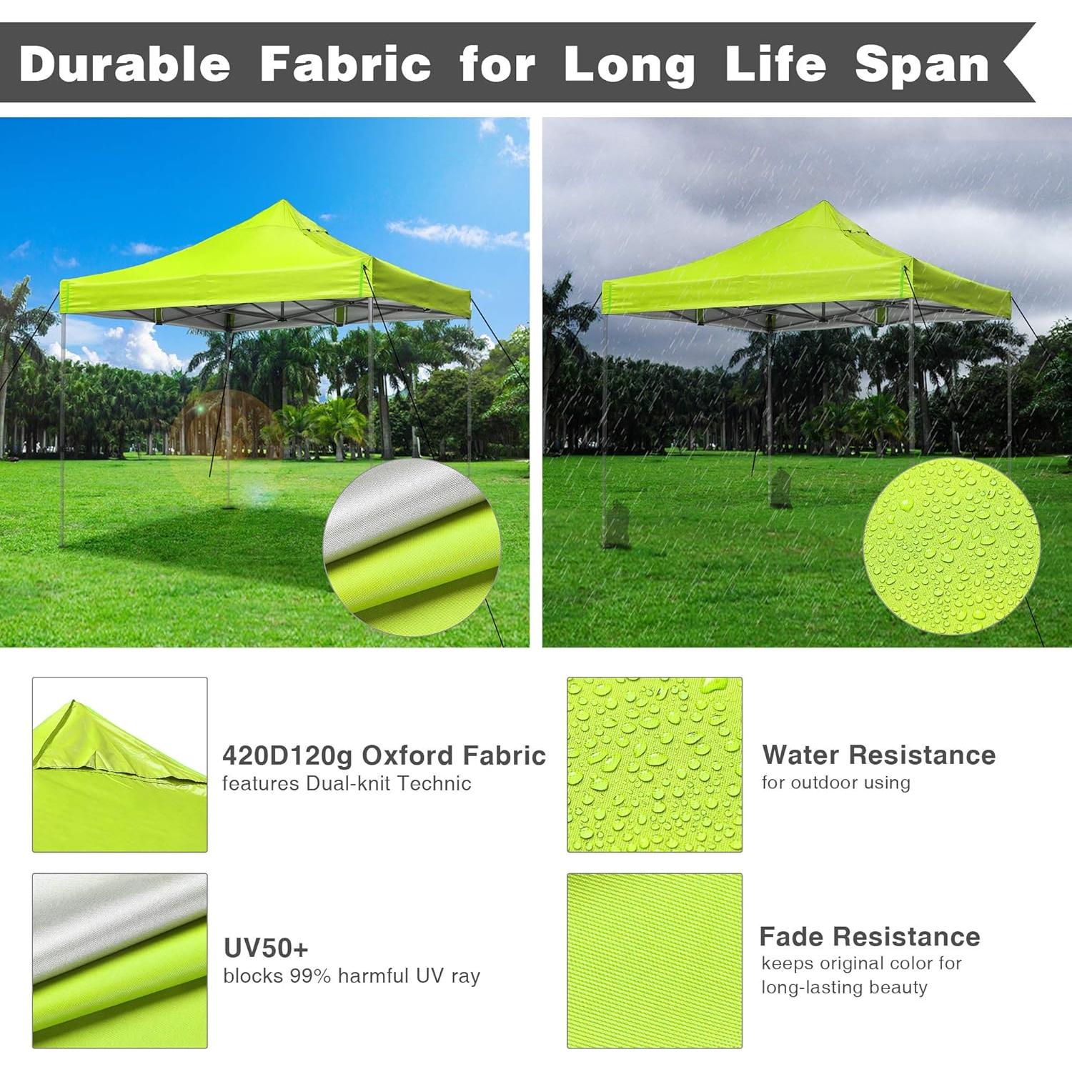 Cubierta Superior para Carpa 9.6x9.6ft Instahibit UV50+ Verde