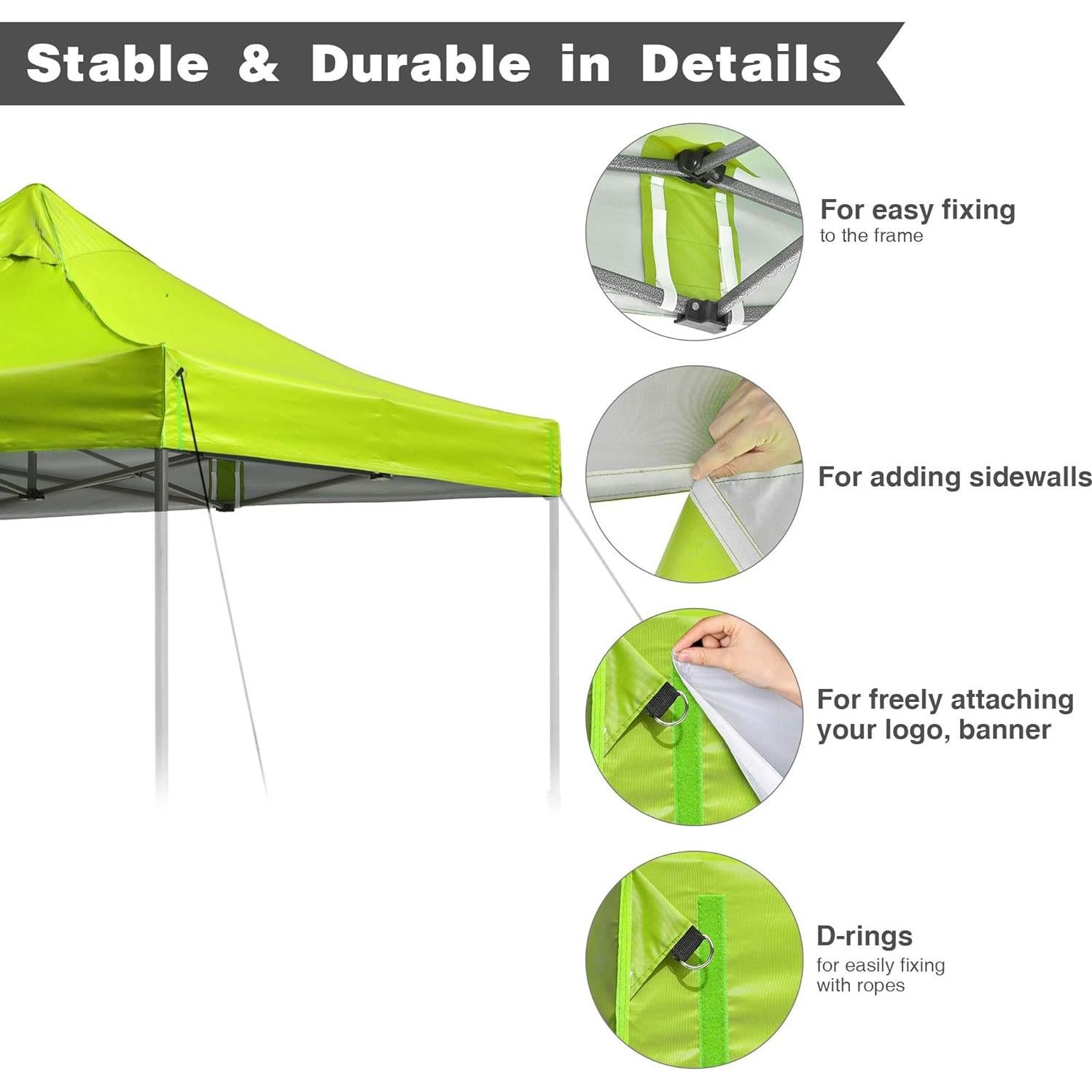 Cubierta Superior para Carpa 9.6x9.6ft Instahibit UV50+ Verde