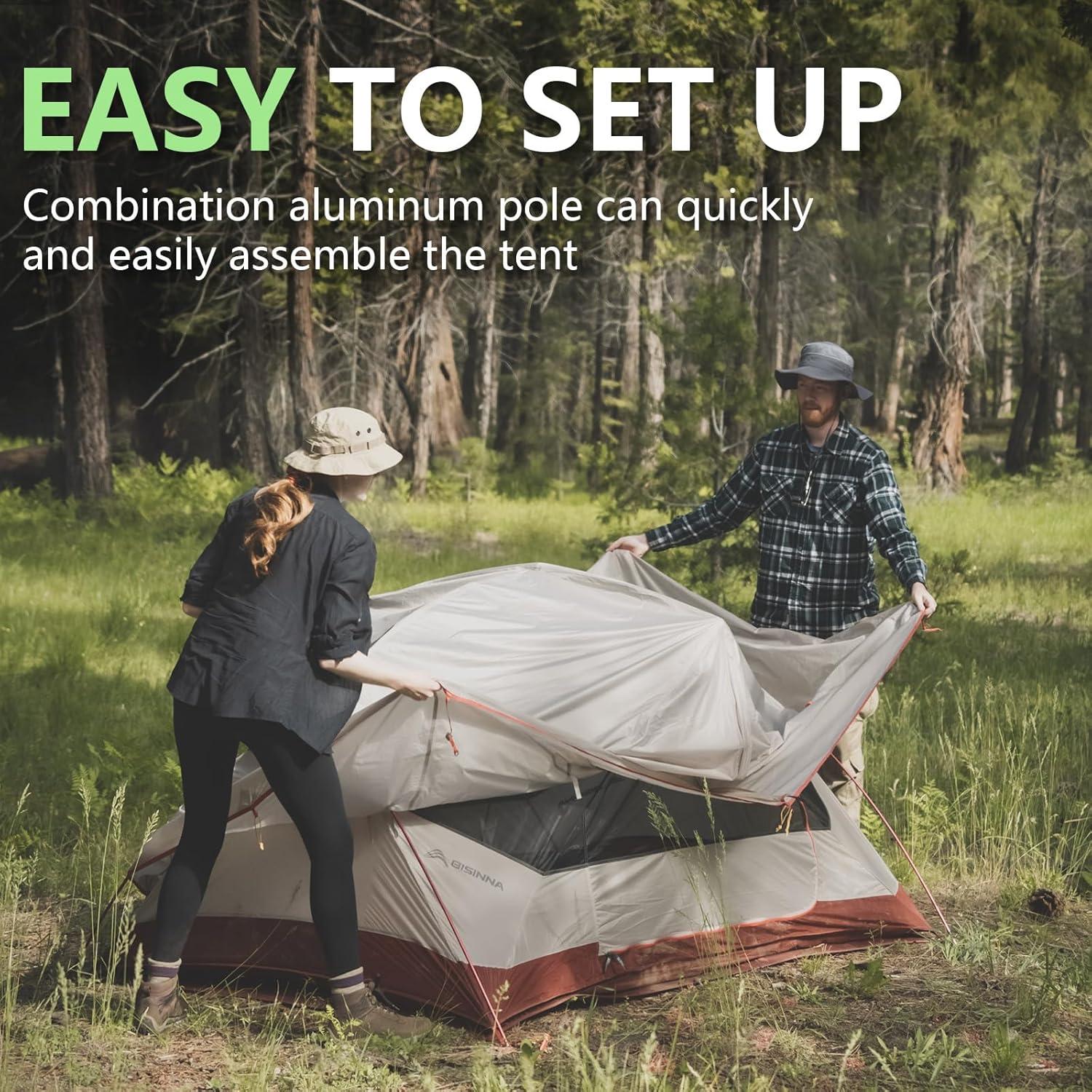 Tienda de Camping BISINNA 2 Personas 3 Temporadas Nylon Impermeable