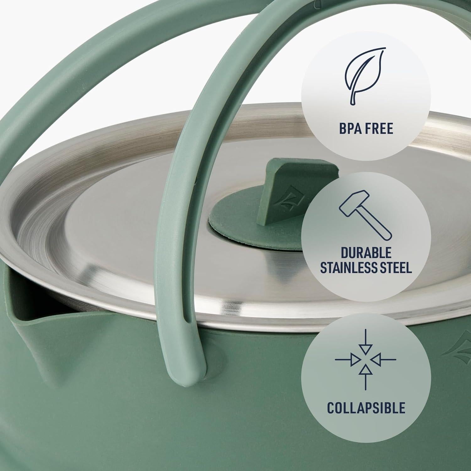Detour Stainless Steel 1.6 Liter Collapsible Camp Kettle