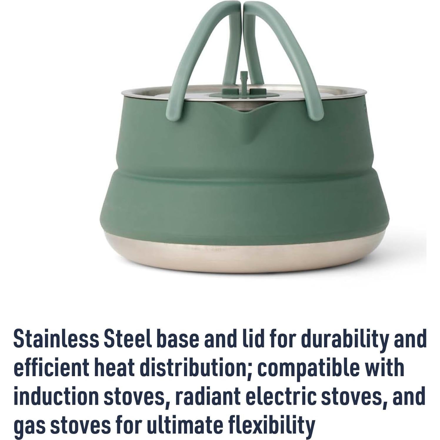 Detour Stainless Steel 1.6 Liter Collapsible Camp Kettle