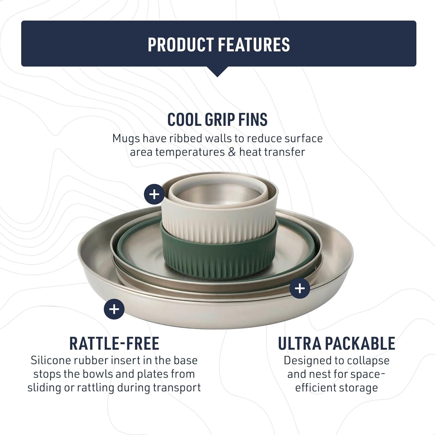 Juego de Vajilla Plegable de Campamento Sea to Summit para 2 Personas