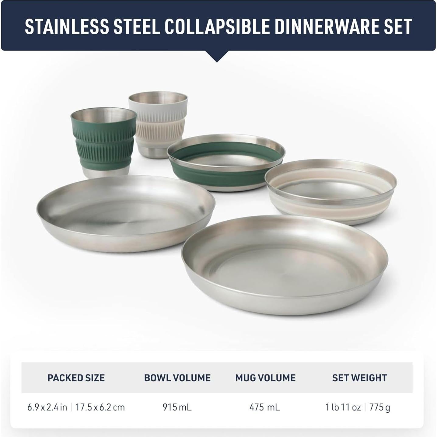 Juego de Vajilla Plegable de Campamento Sea to Summit para 2 Personas