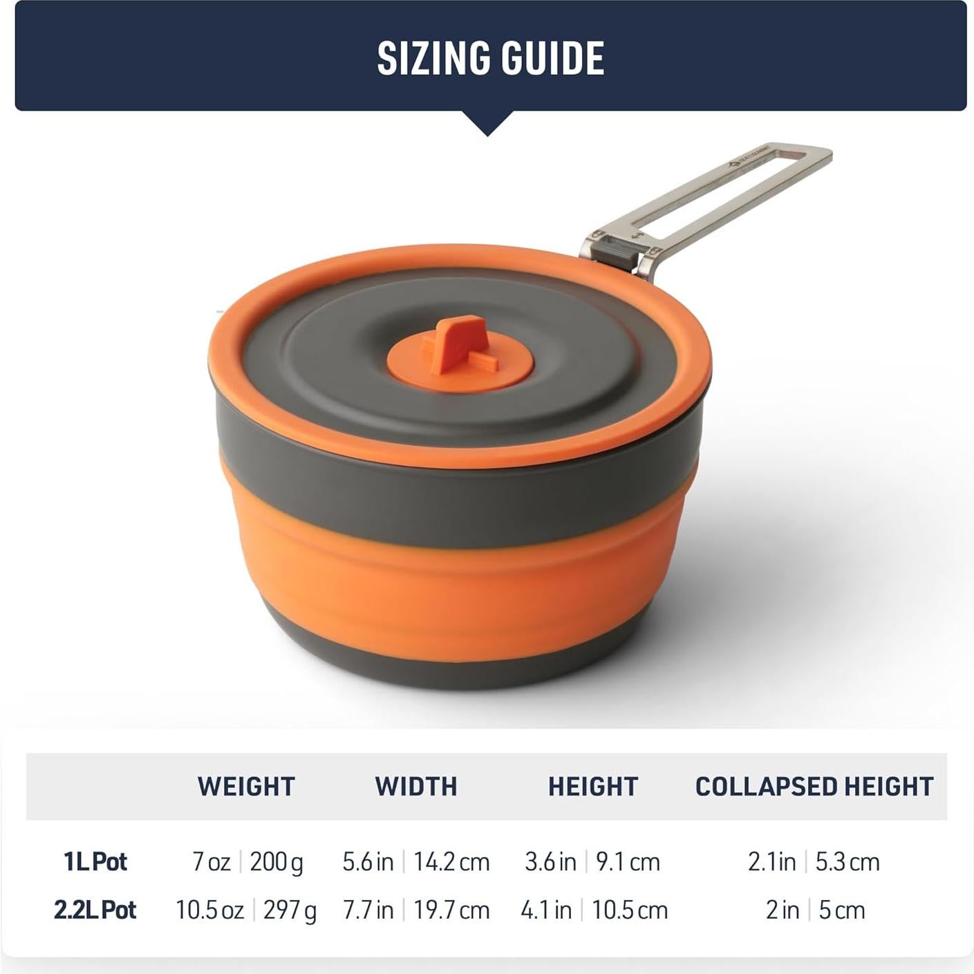 Olla Plegable 1L Sea to Summit Frontier para Camping