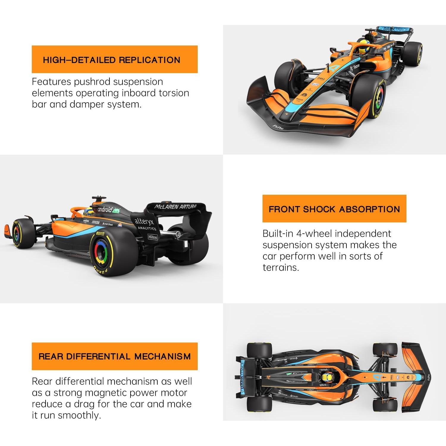 RASTAR RC Car 1/12 Scale 2.4Ghz Remote Control Car for McLaren F1 MCL36 R/C Toy Car Model Vehicle