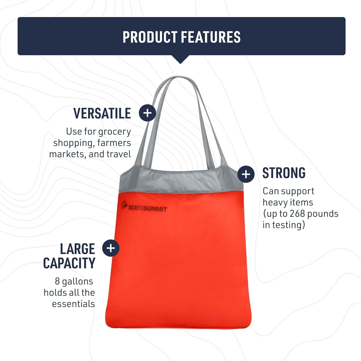 Ultra-Sil Reusable Shopping Bag, Spicy Orange