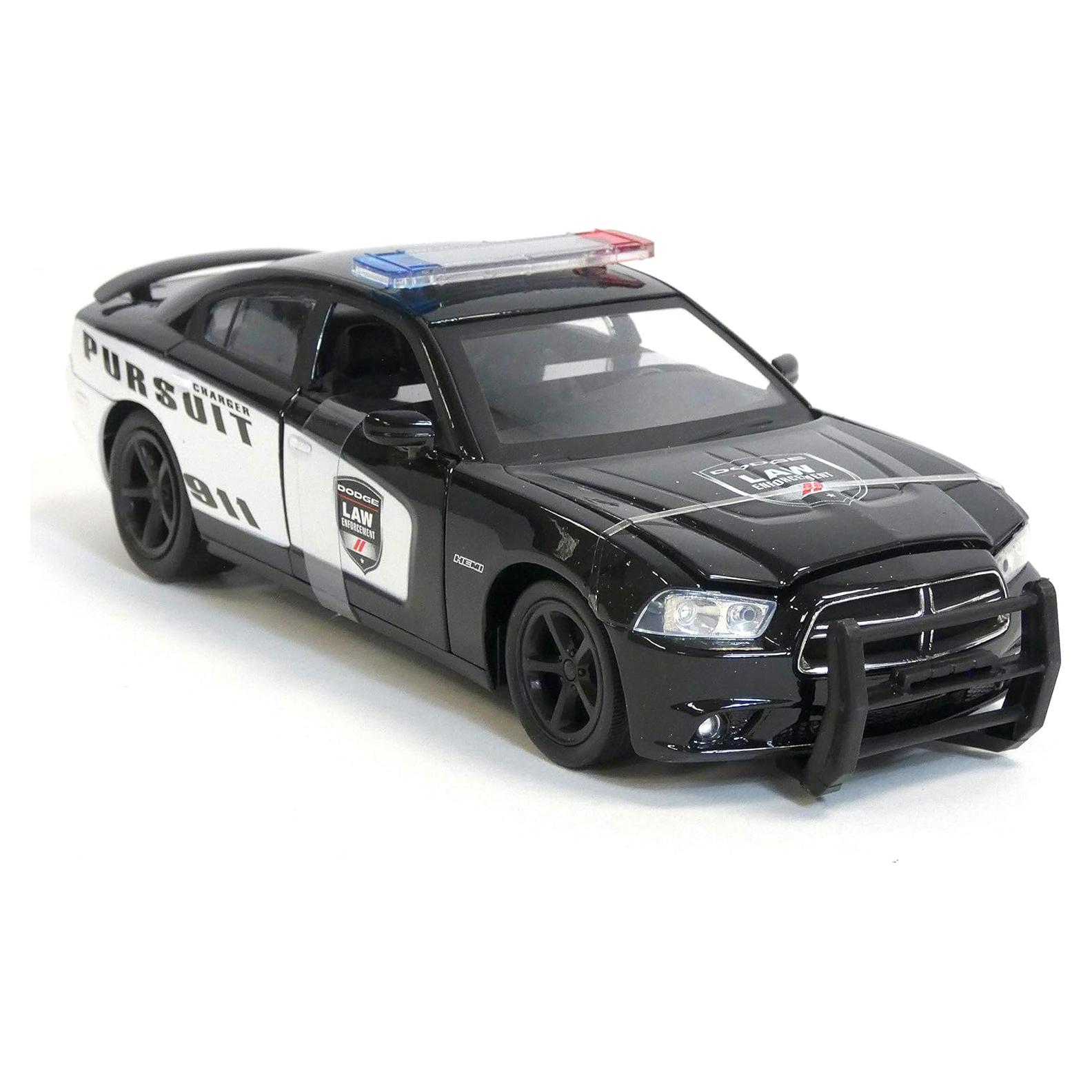 Dodge Charger Pursuit Policía Diecast 1:24 Newray Negro
