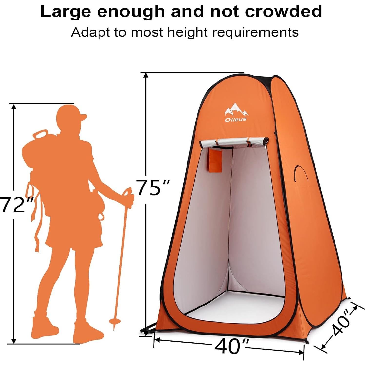 Tienda de Privacidad Pop Up Oileus Naranja 190.5 cm - Camping