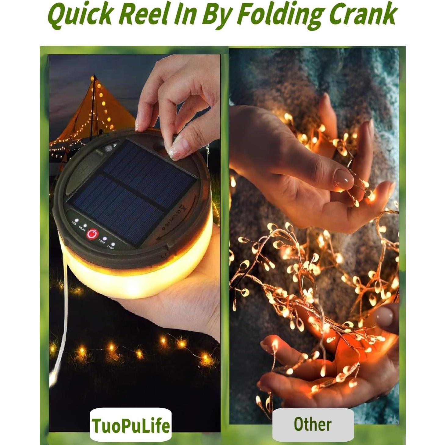 Luces de Cuerda Solares TuoPuLife 12m 150LEDs Impermeables