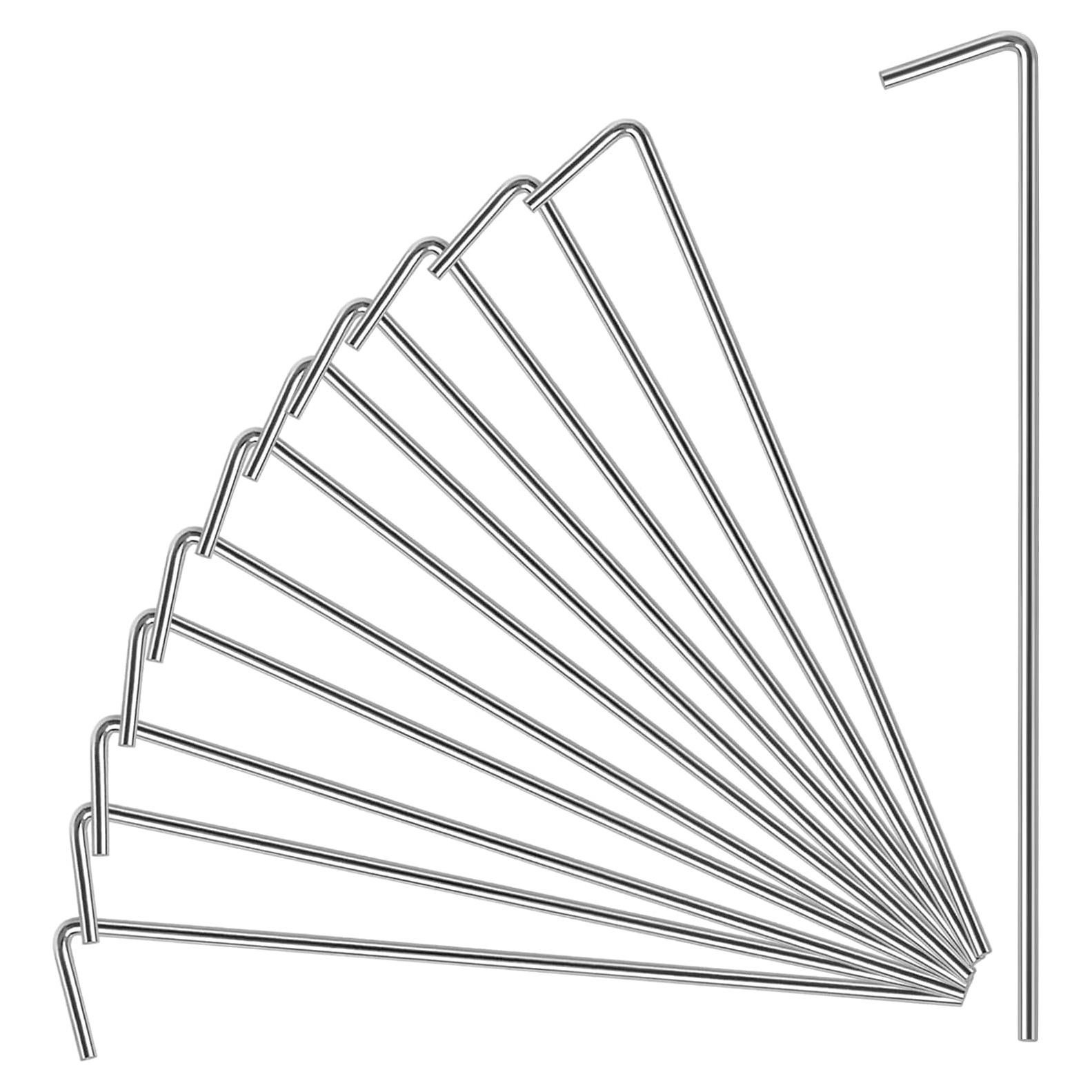 Estacas de Metal Oligei 17 Piezas 4mm para Jardinería y Camping