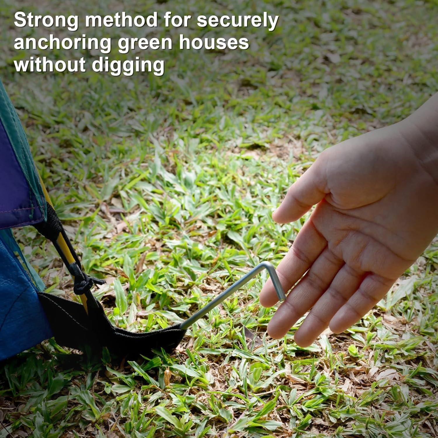 Estacas de Metal Oligei 17 Piezas 4mm para Jardinería y Camping