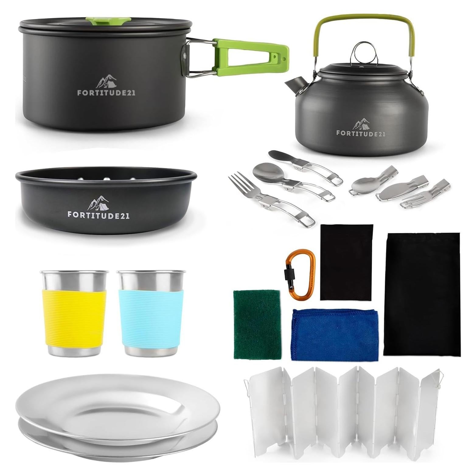 Juego de Utensilios de Cocina para Camping FORTITUDE21 19 Piezas