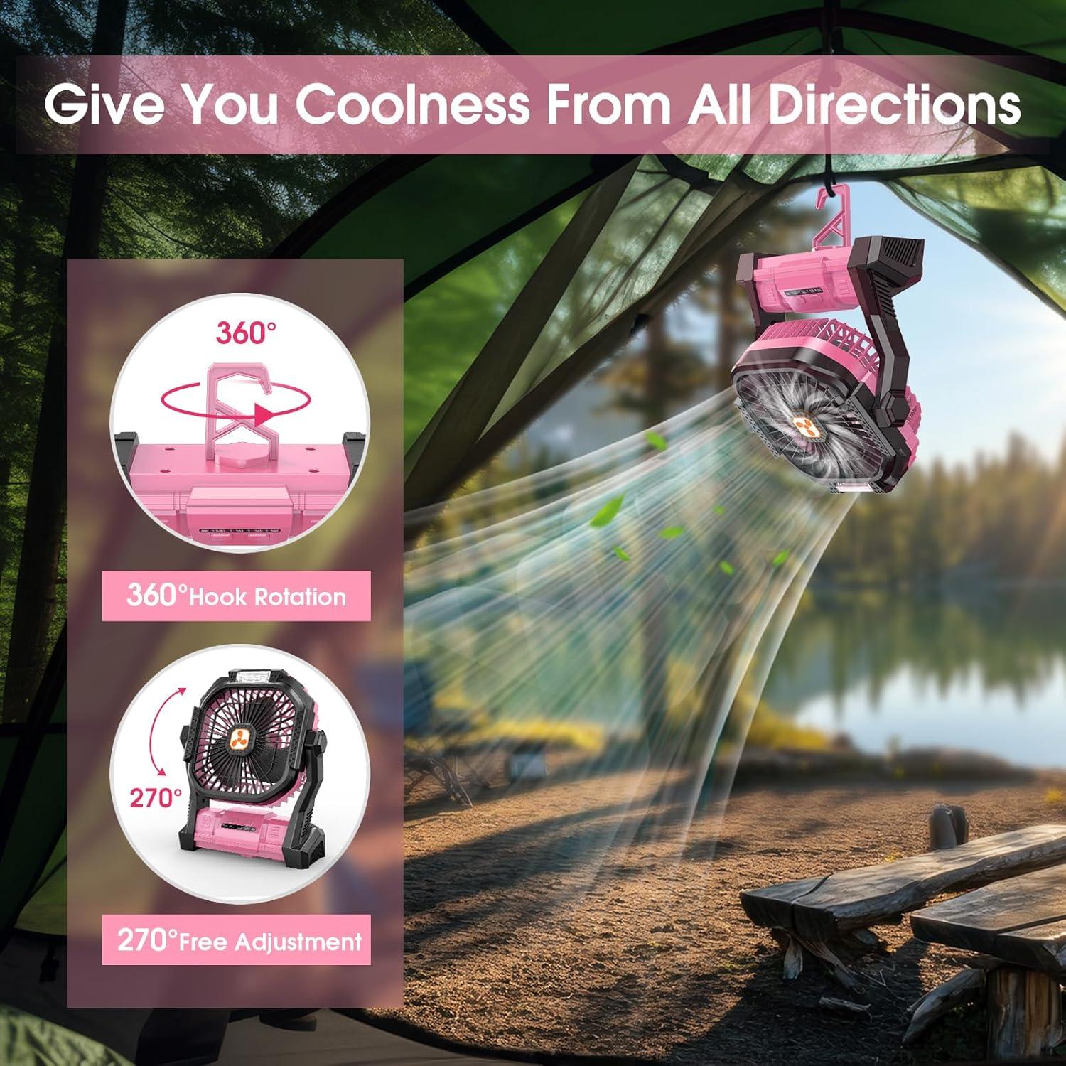 Ventilador Portátil Recargable Peouix PF1 con Luz LED 20000mAh