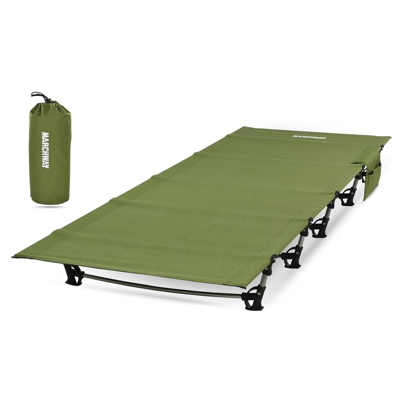 Ultralight Folding Tent Camping Cot Bed, Portable Compact for Outdoor Travel, Base Camp, Hiking, Mountaineering, Lightweight Backpacking (Army Green)
