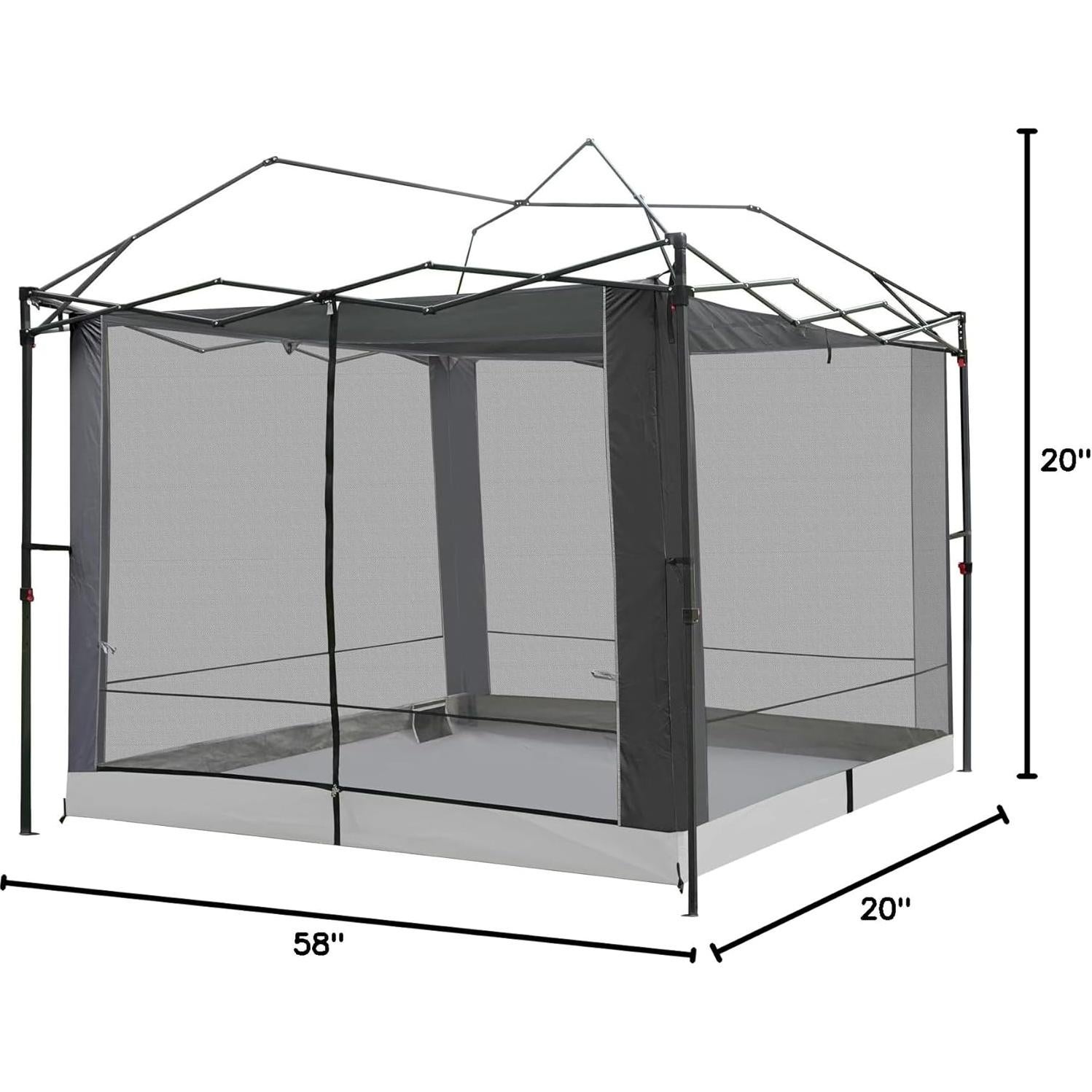 Canopy Universal Mosquito Netting Tent, Converts 10'x10' Canopy Gazebo into Camping Inner Tent, Screen House Camping Cube with Full PE Floors for Patio, Outdoor, Garden and Backyard.(Black)