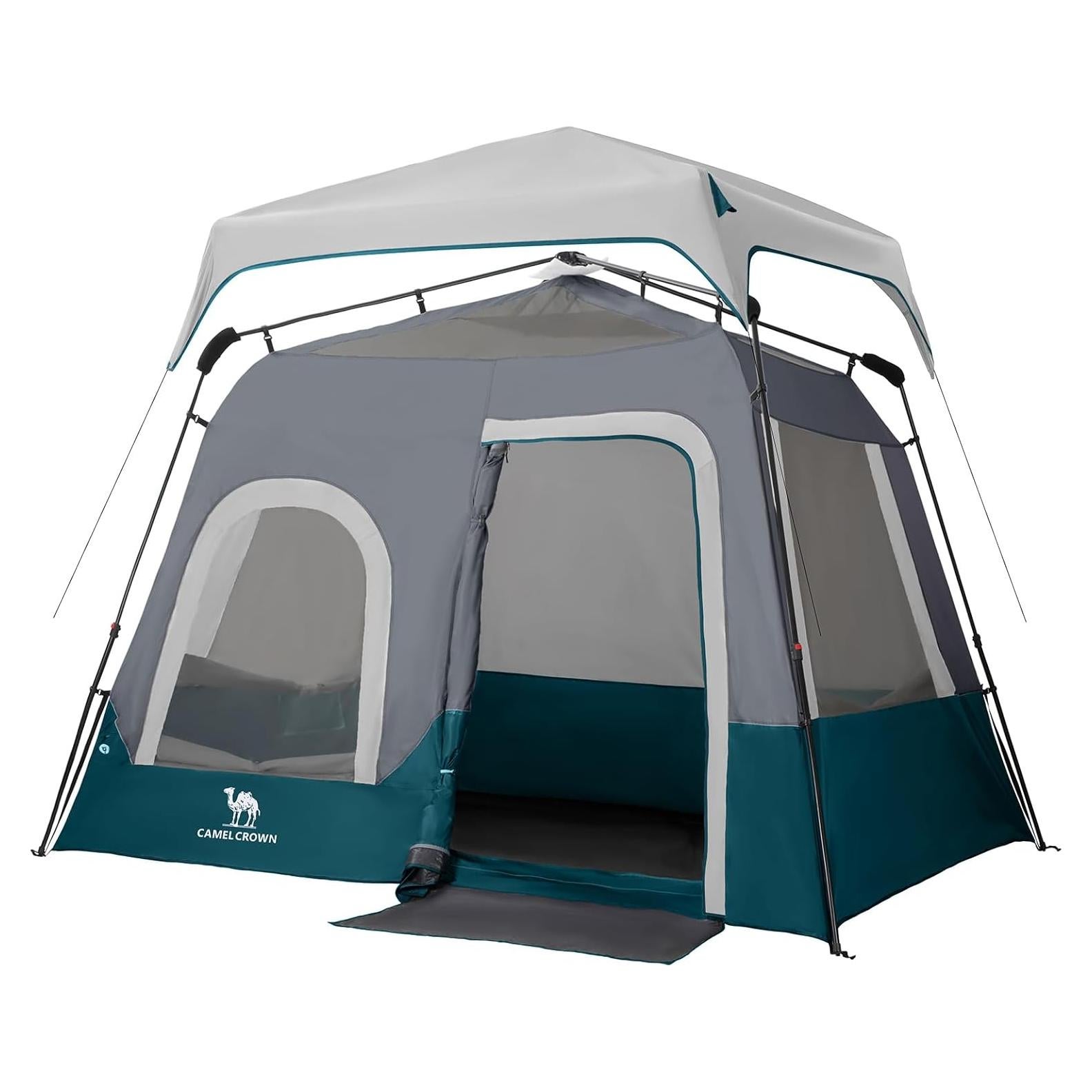 Tienda de Camping Instantánea CAMEL CROWN 4 Personas Rojo Púrpura